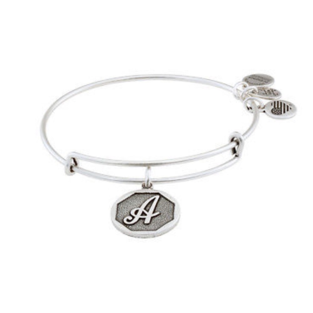 Alex and Ani “A” initial silver bracelet